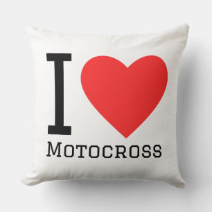 I love motocross throw pillow