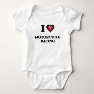 I Love Motorcycle Racing Baby Bodysuit