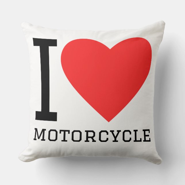 I love motorcycle  throw pillow (Front)