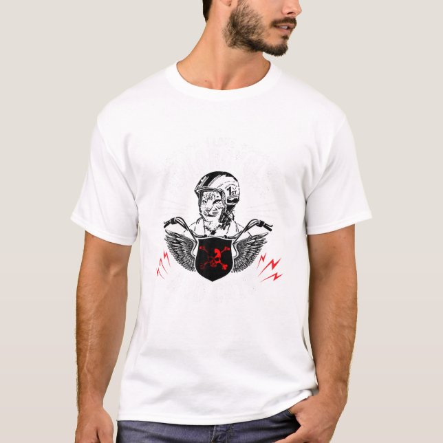 I Love Motorcycles Cats Dirt Bike Motocross Cat Bi T-Shirt (Front)