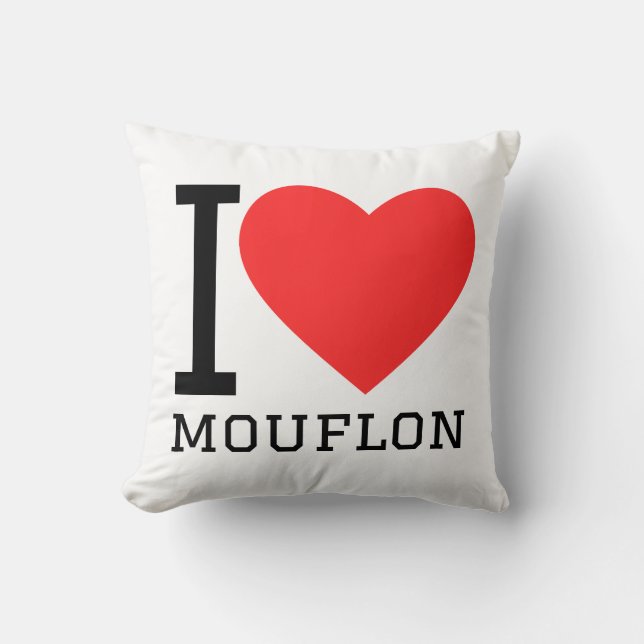 I love mouflon throw pillow (Front)