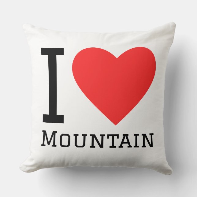 I love mountain throw pillow (Front)