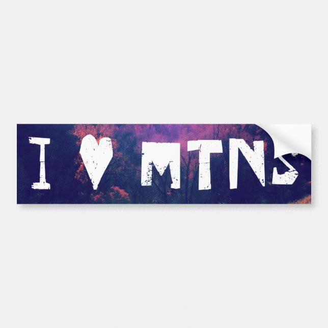 I Love Mountains Bumper Sticker (Front)