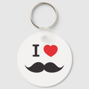 I Love Moustache Keychain