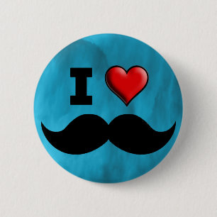 I Love Moustache Moustache Stache 2 Inch Round Button