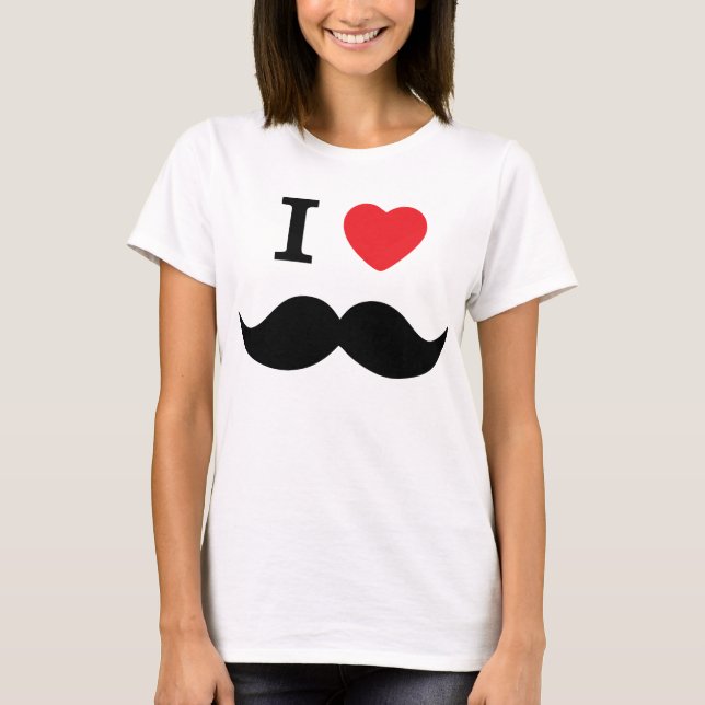 I Love Moustache T-Shirt (Front)