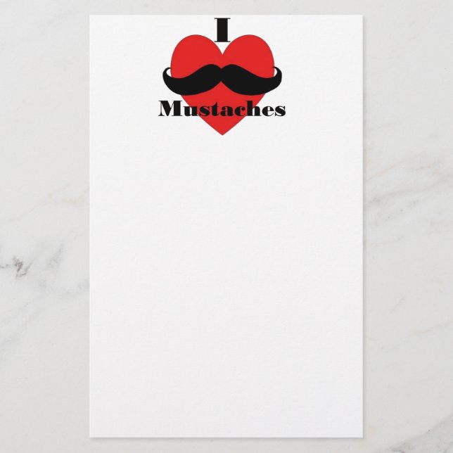 I Love Moustaches Stationery (Front)
