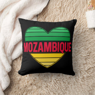 I Love Mozambique, Mozambican Heart Throw Pillow