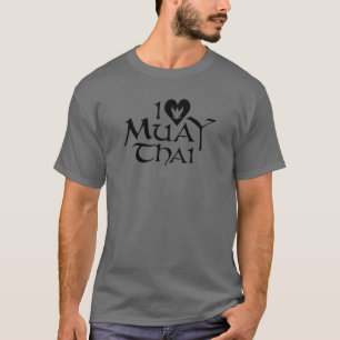 I Love Muay Thai Black Heart T-Shirt