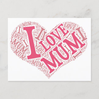 I Love Mum postcard