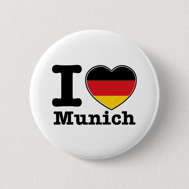 I love Munich 2 Inch Round Button (Front)