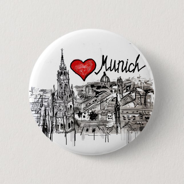 I love Munich 2 Inch Round Button (Front)