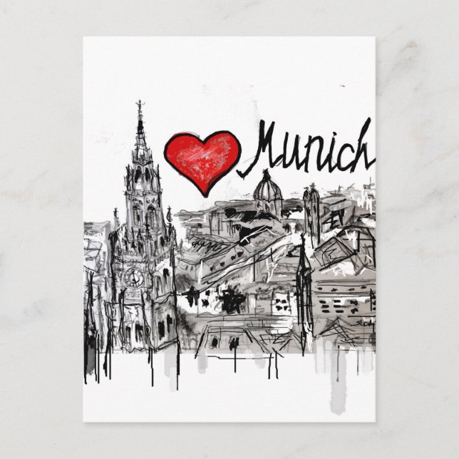 I love Munich Postcard (Front)