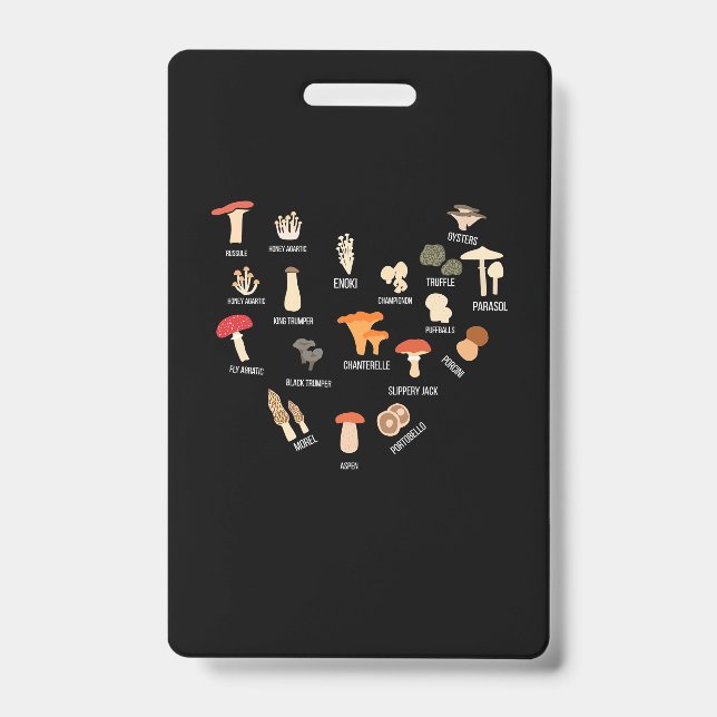 I Love Mushrooms Badge (Front)