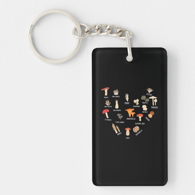 I Love Mushrooms Keychain (Front)