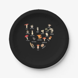 I Love Mushrooms Paper Plate