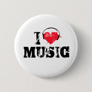 I love music 2 inch round button