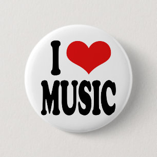 I Love Music 2 Inch Round Button