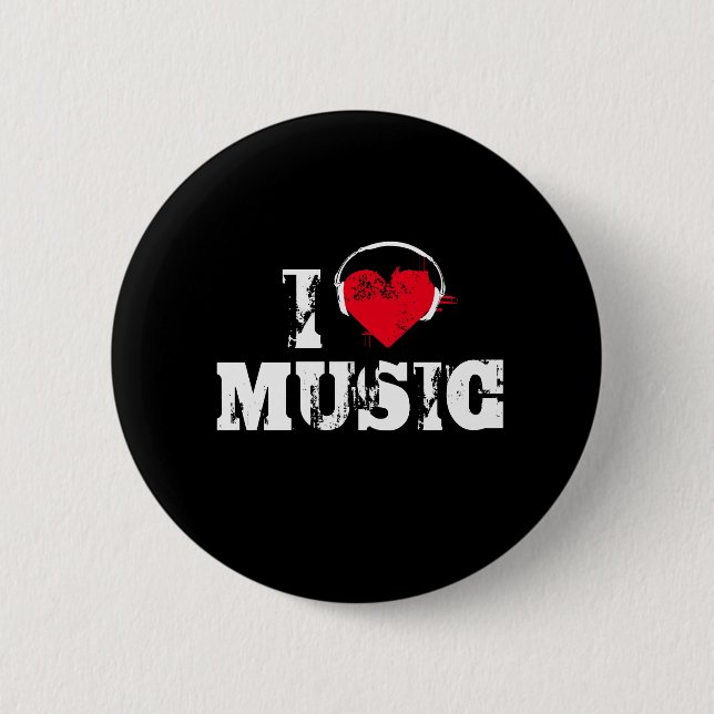 I love music 2 inch round button (Front)