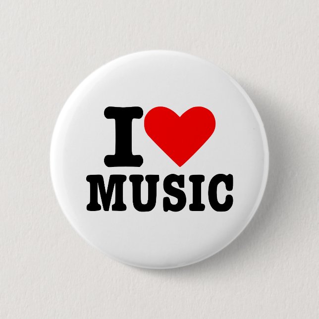 I love music 2 inch round button (Front)
