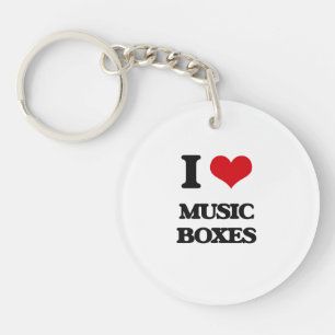I Love Music Boxes Keychain