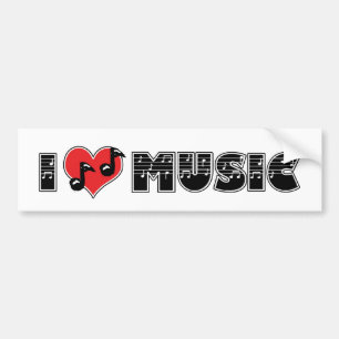 I Love Music Bumper Sticker