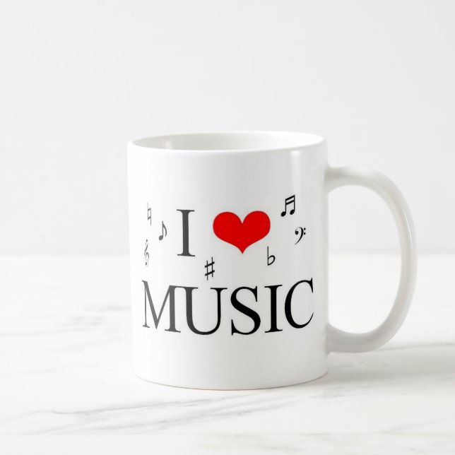 I Love Music Coffee Mug (Right)