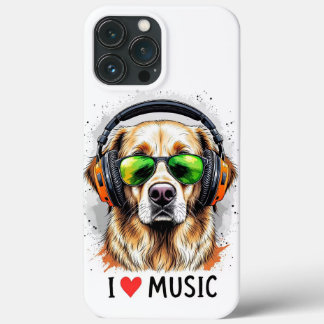 I Love Music Golden RetrieveriPhone / iPad case