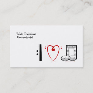 I Love Music (I heart notes) Business Card