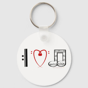 I Love Music (I heart notes) Keychain