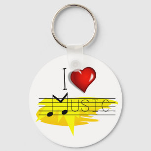 I Love music Keychain