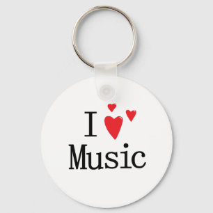 I Love Music Keychain