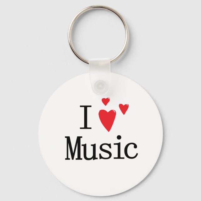 I Love Music Keychain (Front)