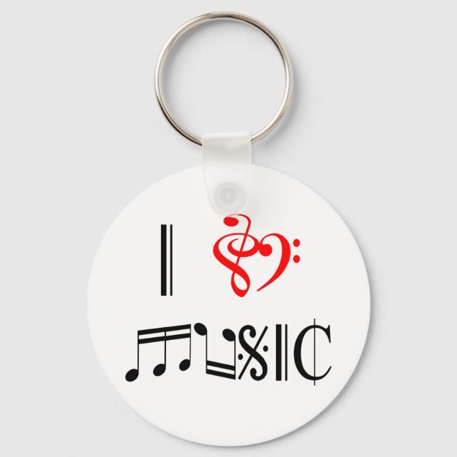 I Love Music Keychain (Front)