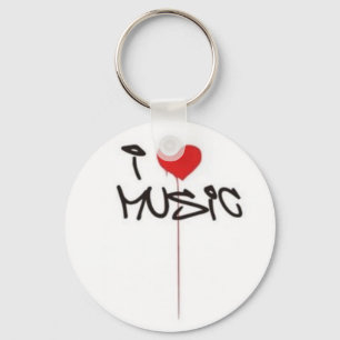 I Love Music Keychain
