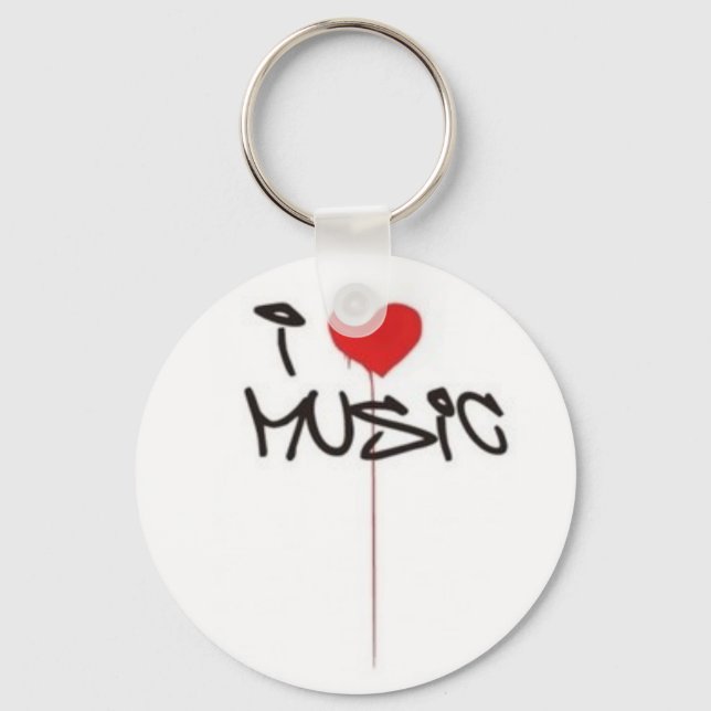 I Love Music Keychain (Front)