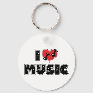 I Love Music Keychain