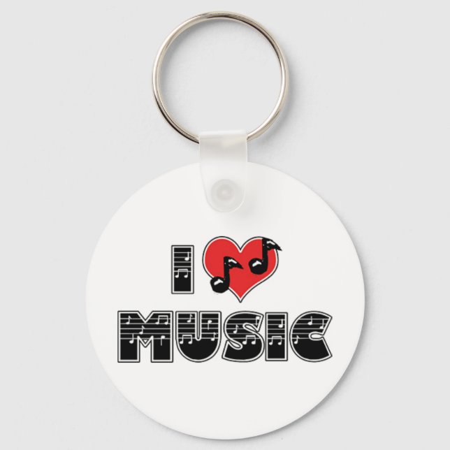 I Love Music Keychain (Front)