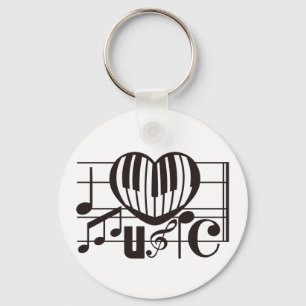 I LOVE MUSIC KEYCHAIN