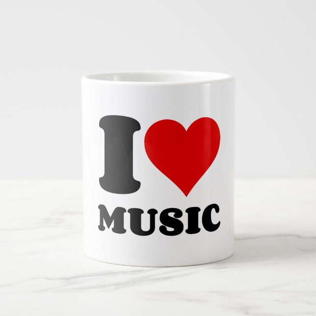 I LOVE MUSIC LARGE COFFEE MUG (Front)