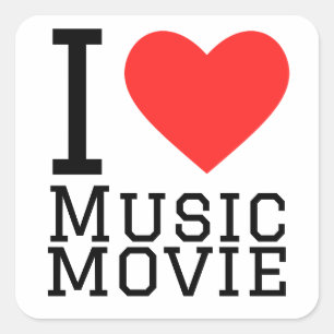 I love music movie  square sticker
