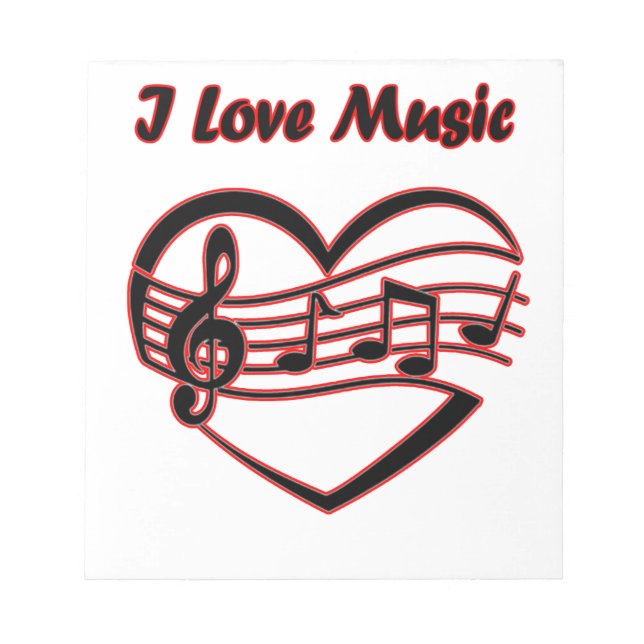 I Love Music Notepad (Front)