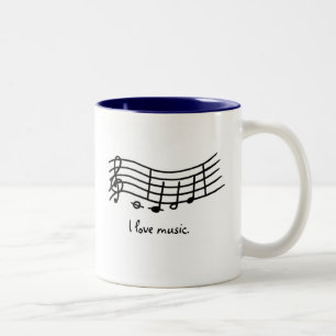 I love music, notes on wavy scale mugs