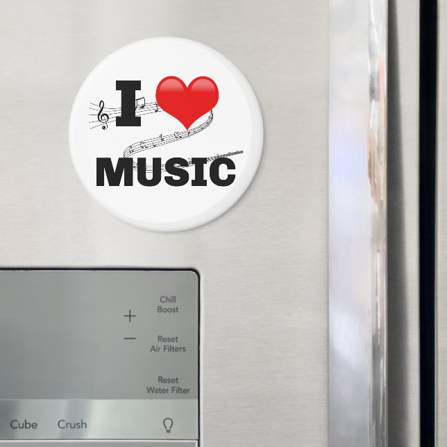 I Love Music, popular design Magnet (In Situ (Fridge))