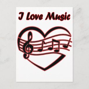 I Love Music Postcard