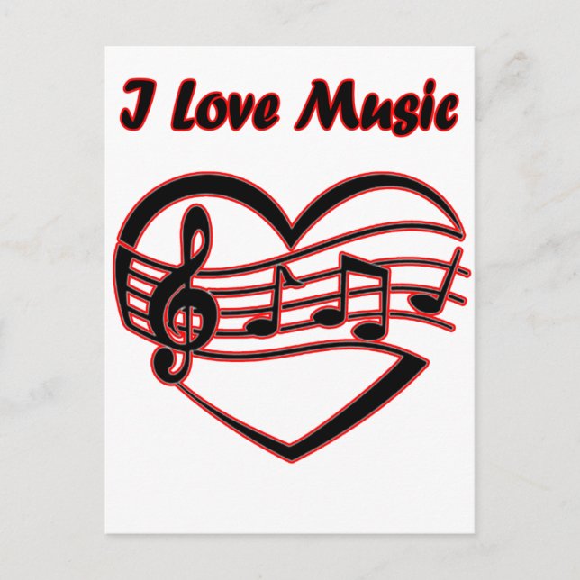 I Love Music Postcard (Front)