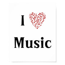 I Love Music Red Heart of Music Notes
