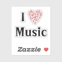 I Love Music Red Heart of Music Notes Vinyl