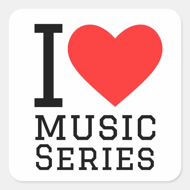 I love music series square sticker (Front)