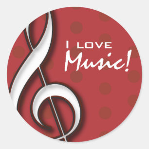 I Love Music Sticker avec texte personnalisable